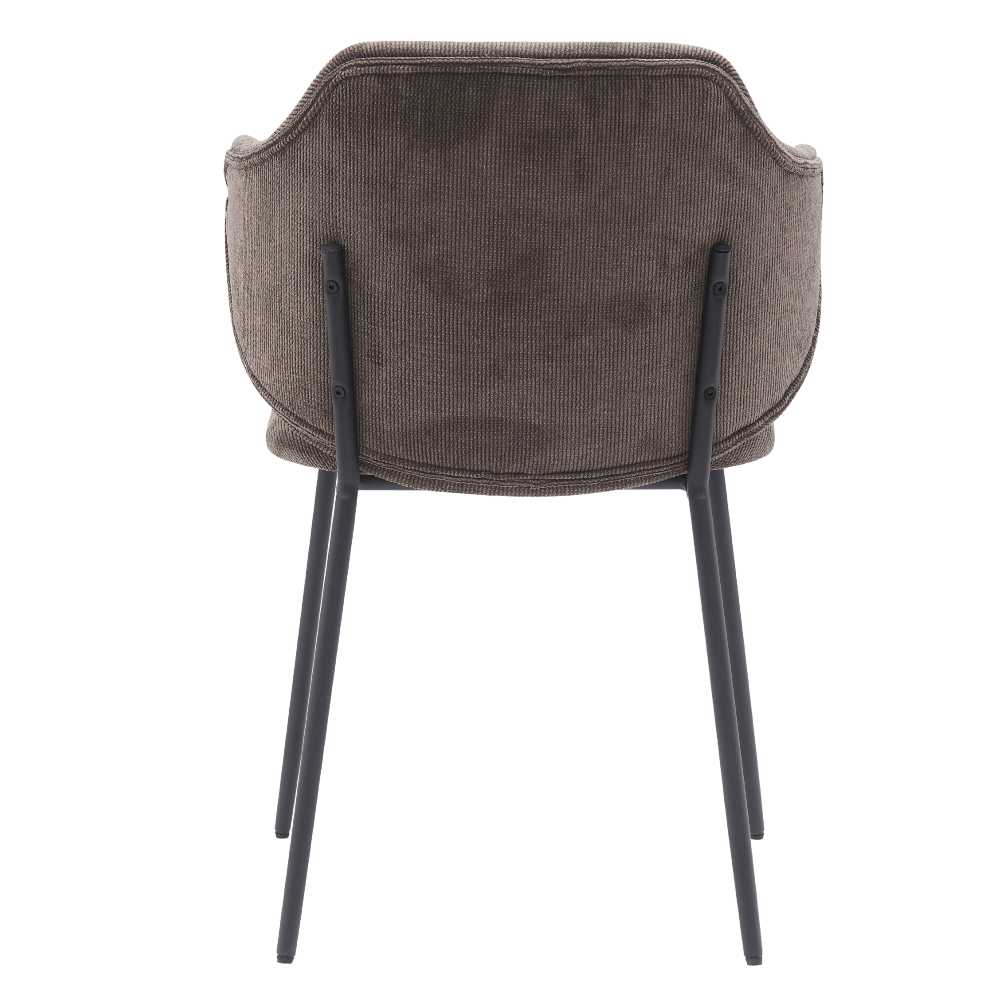 Foto 5 pulgar | Silla Tapizada En Tela Gris Con Asiento Acolchado De Hule Espuma Y Patas De Metal Negras