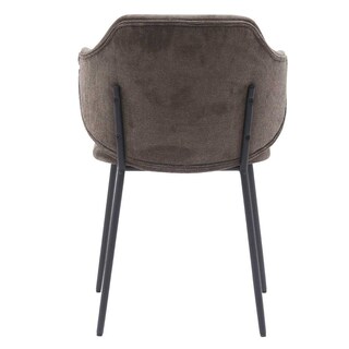 Foto 4 | Silla Tapizada En Tela Gris Con Asiento Acolchado De Hule Espuma Y Patas De Metal Negras