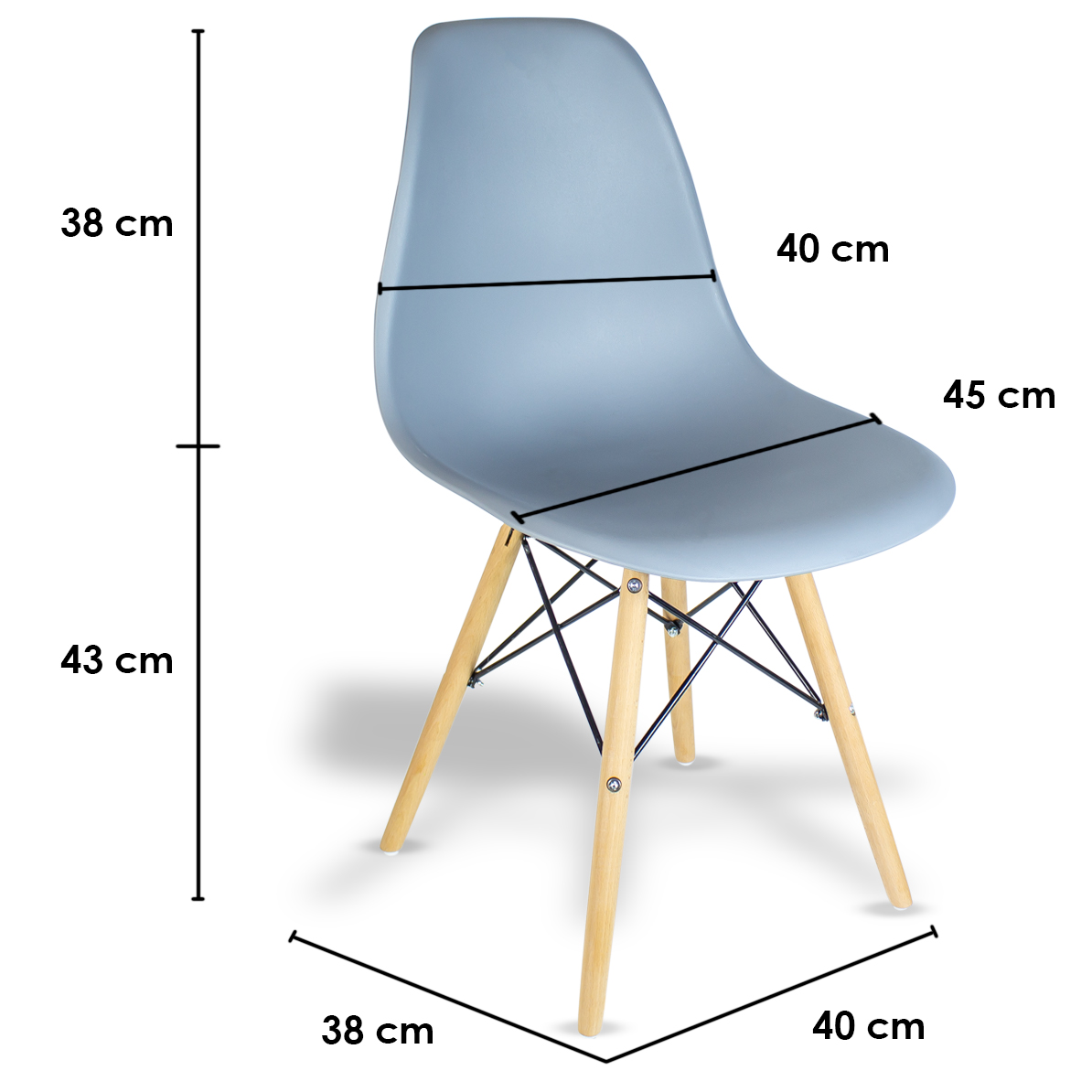 Foto 4 pulgar | Set de 4 Sillas Eames Steelpro Grises