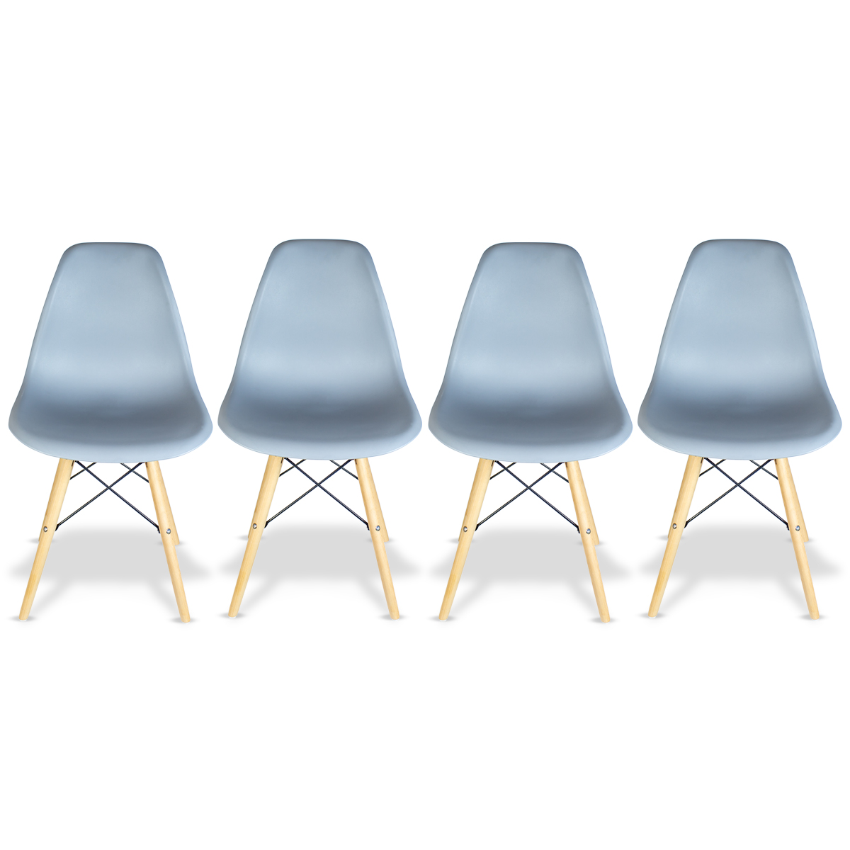 Foto 7 pulgar | Set de 4 Sillas Eames Steelpro Grises