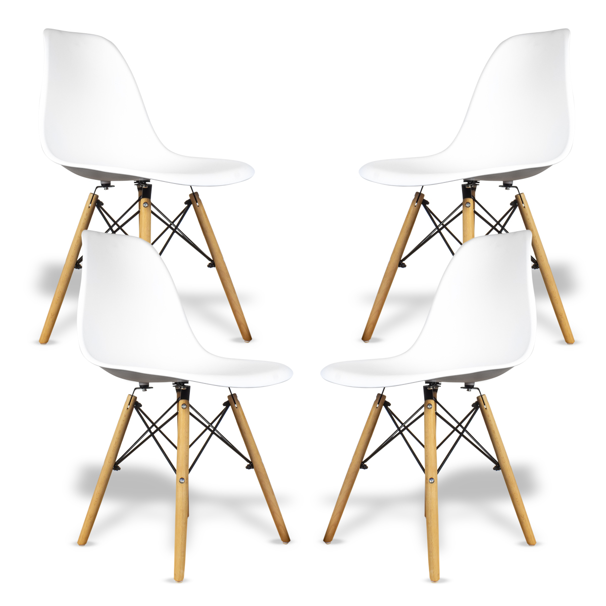 Set de 4 Sillas Eames Steelpro Blancas