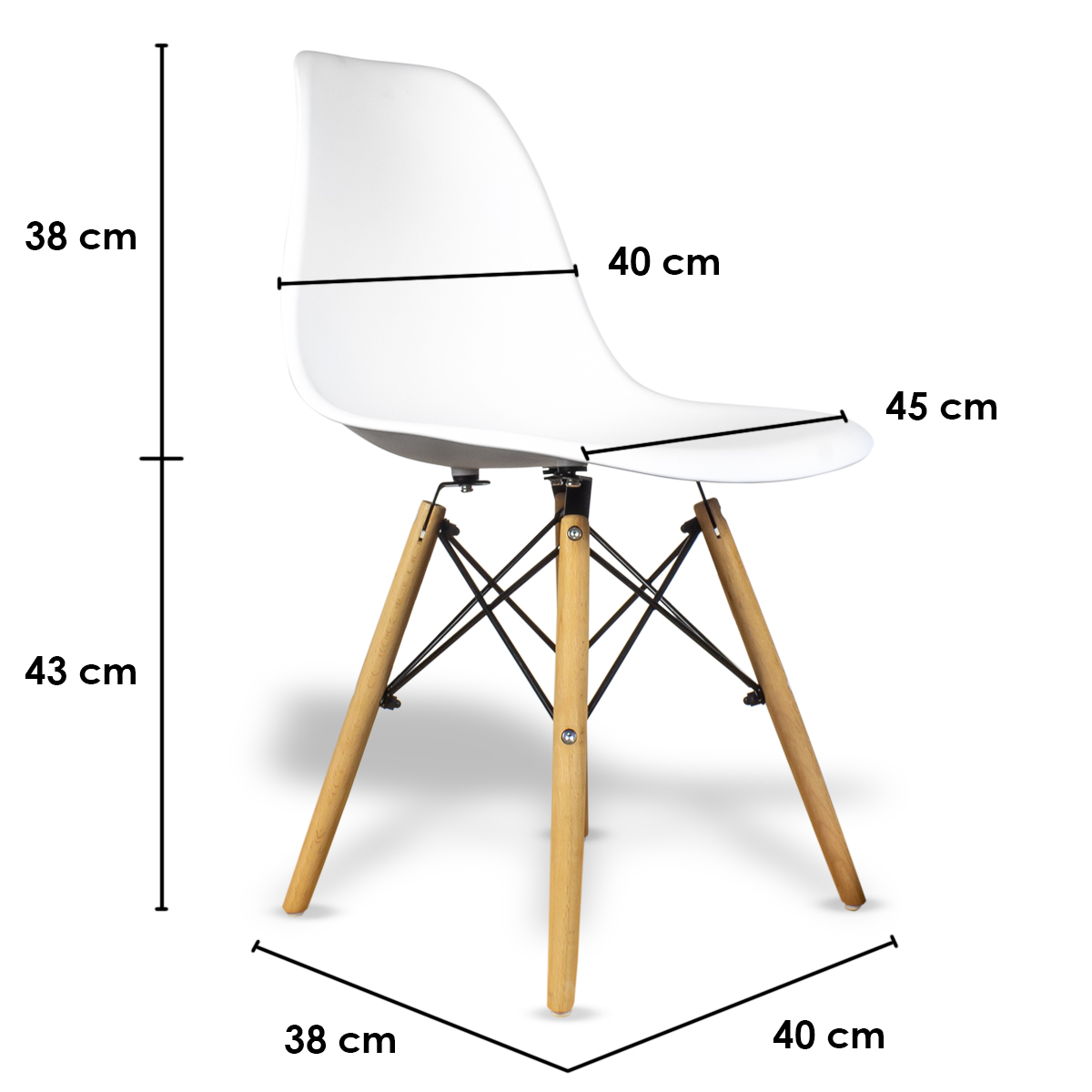 Foto 4 pulgar | Set de 4 Sillas Eames Steelpro Blancas