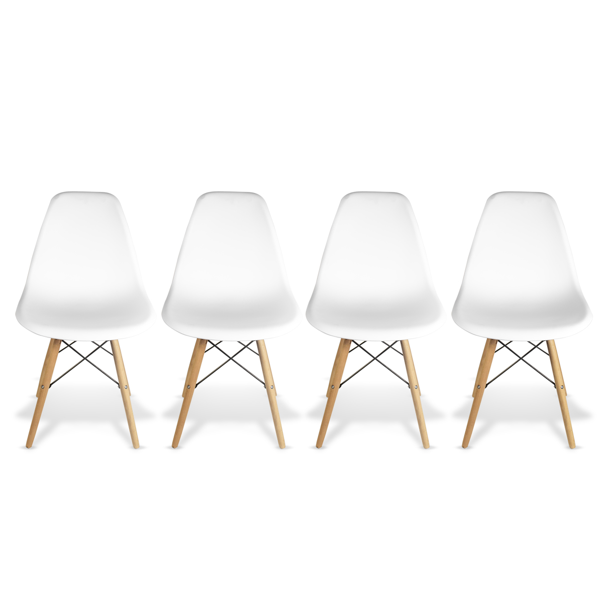 Foto 7 pulgar | Set de 4 Sillas Eames Steelpro Blancas