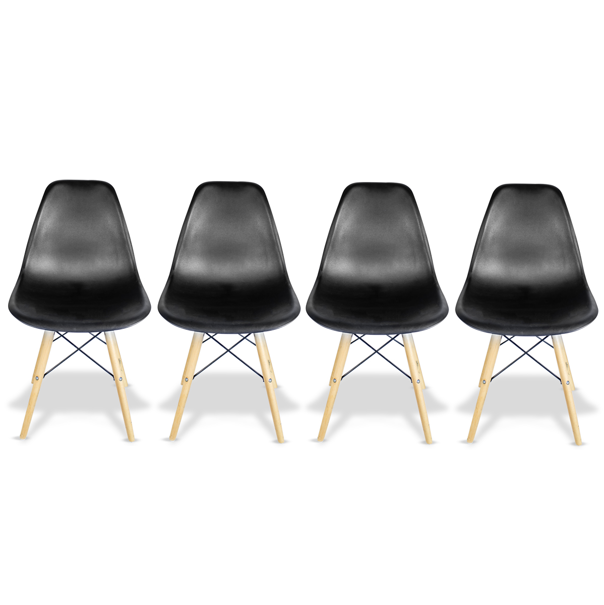 Foto 7 pulgar | Set de 4 Sillas Eames Steelpro Negras