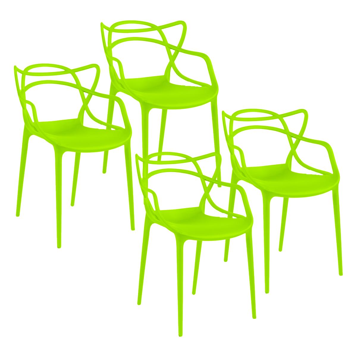 Set 4 Sillas Bellair Master De Comedor Restaurante Apilables