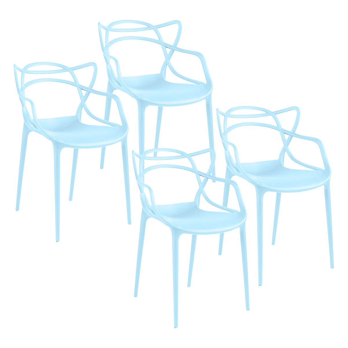 Set 4 Sillas Bellair Master De Comedor Restaurante Apilables