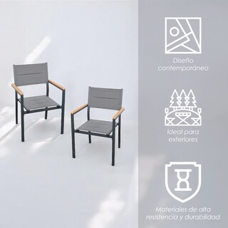 Foto 3 | Sillas de Comedor Ilios Innova para Exterior Apilables y Acolchadas 2 piezas