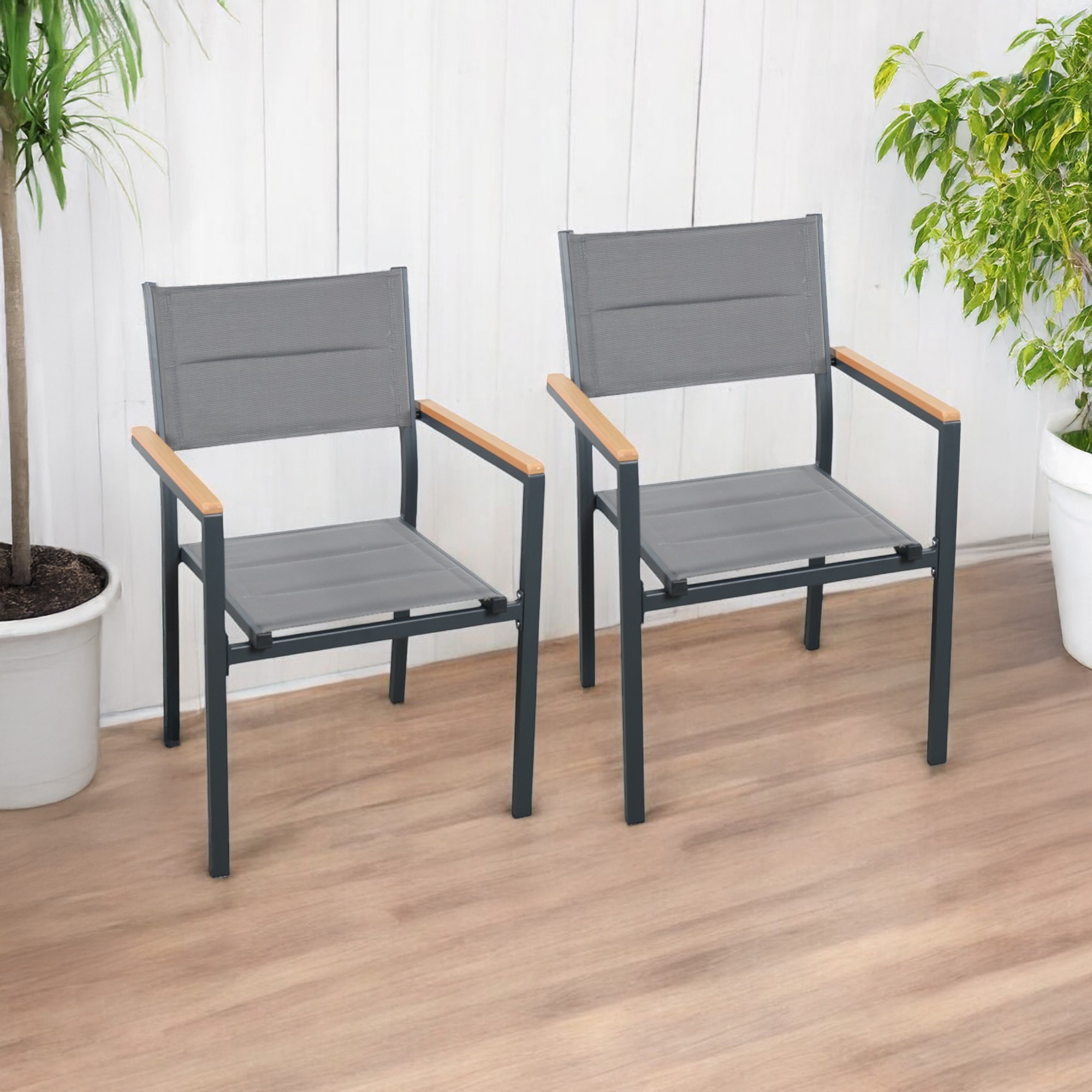 Foto 4 | Sillas de Comedor Ilios Innova para Exterior Apilables y Acolchadas 2 piezas