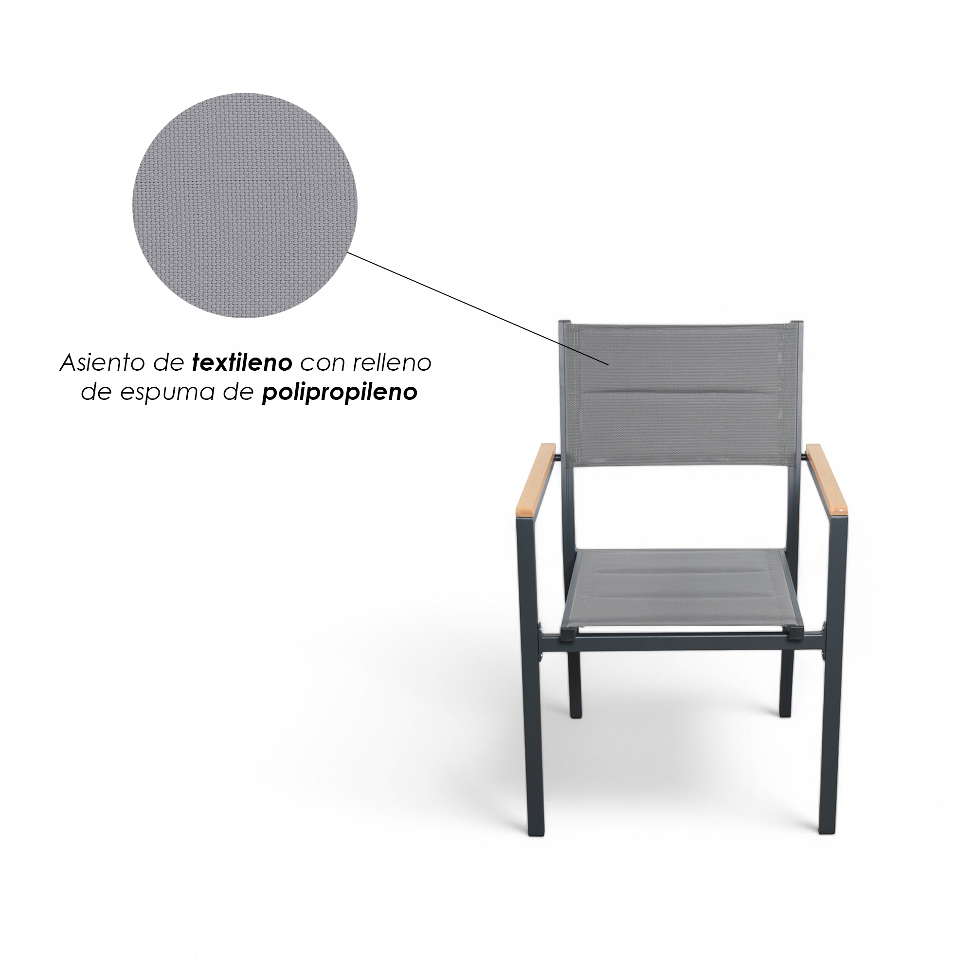 Foto 8 pulgar | Sillas de Comedor Ilios Innova para Exterior Apilables y Acolchadas 2 piezas