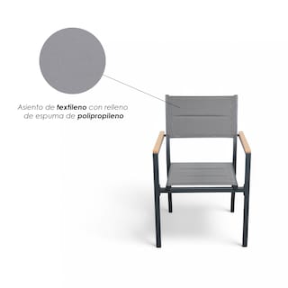 Foto 7 | Sillas de Comedor Ilios Innova para Exterior Apilables y Acolchadas 2 piezas