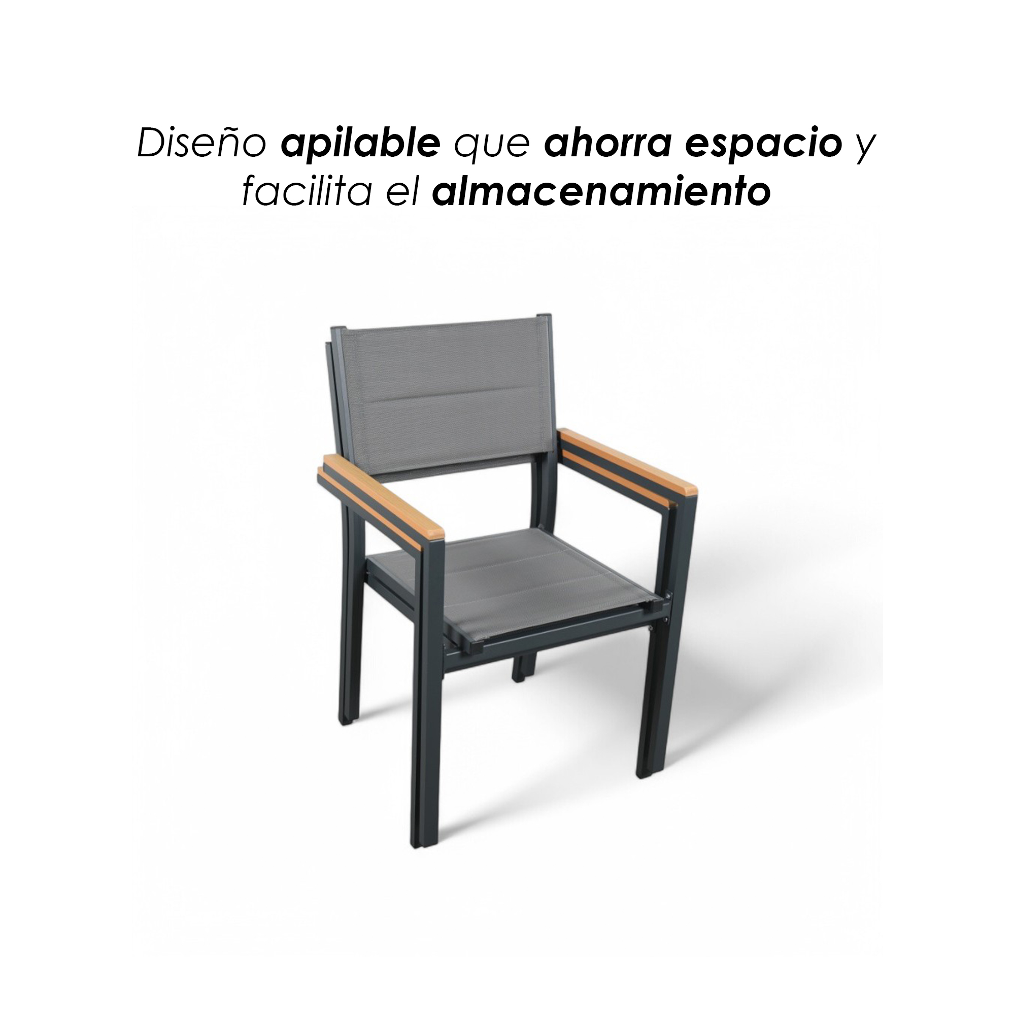 Foto 9 pulgar | Sillas de Comedor Ilios Innova para Exterior Apilables y Acolchadas 2 piezas