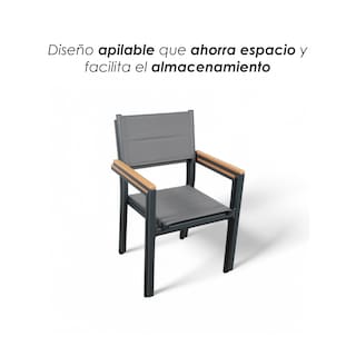 Foto 8 | Sillas de Comedor Ilios Innova para Exterior Apilables y Acolchadas 2 piezas