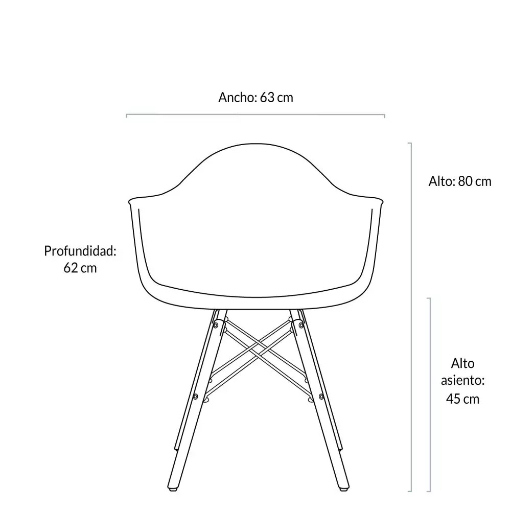 Foto 3 pulgar | Sillón Eames Replica Polipropileno Blanco 140kg - Venta Internacional.