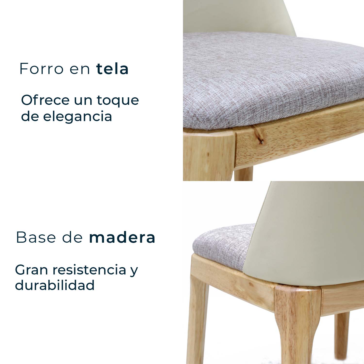 Foto 7 pulgar | Set De 2 Sillas De Hogar Peniche 2207 Beige