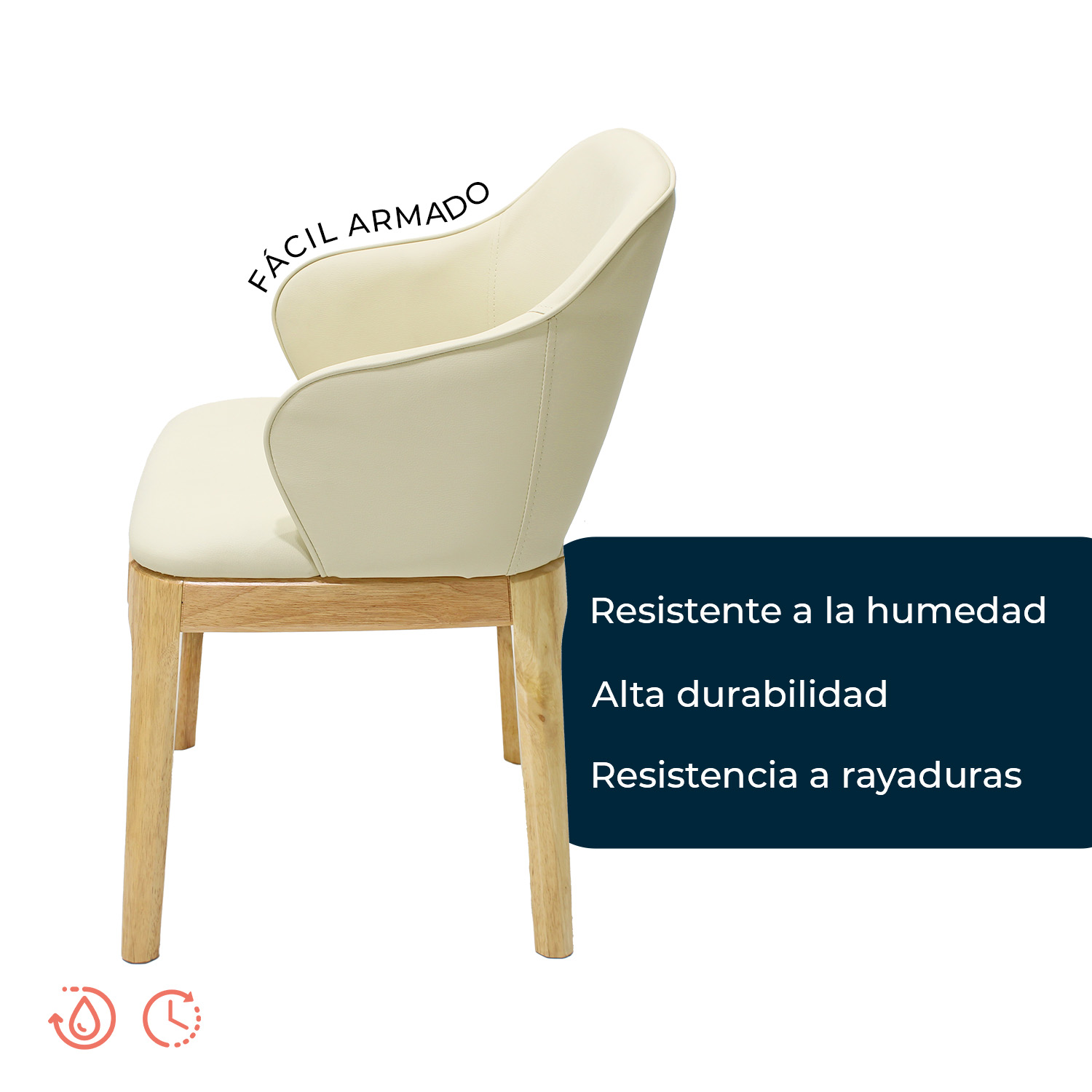Foto 5 | Set De 2 Sillas De Hogar Viseo Beige