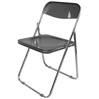 Foto 1 | Silla Plegable De Plástico Transparente Con Estructura Negra – 77x44x45 Cm, Modelo Pc041