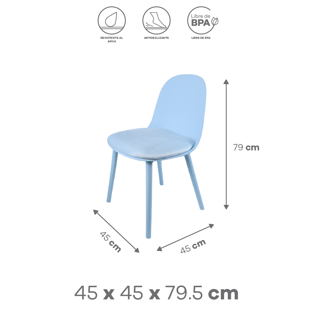 Foto 3 pulgar | Silla Ergonómica Azul Pc022