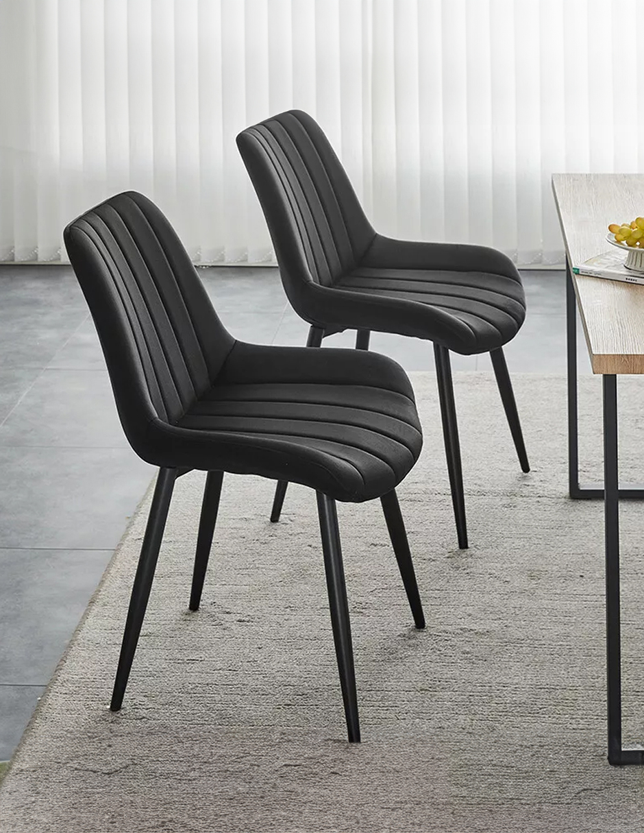 Set De 2 Sillas Para Comedor Mobi Ava Negro