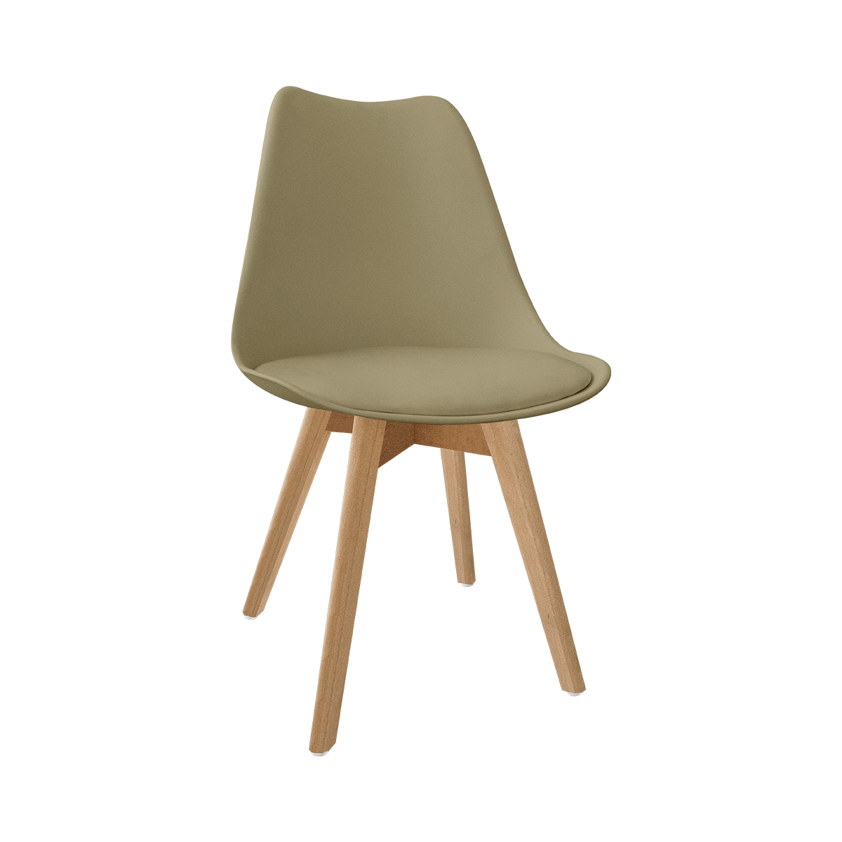 Silla Tulip Minimalista Moderna Comedor Acolchonada Color Moka