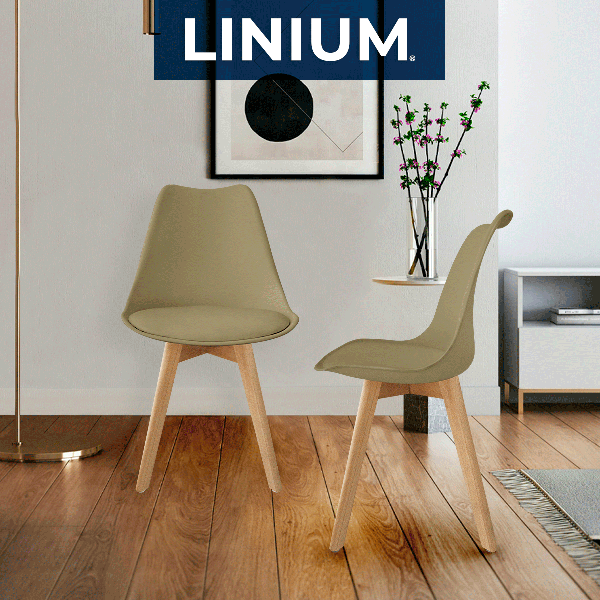 Foto 4 pulgar | Silla Tulip Minimalista Moderna Comedor Acolchonada Color Moka