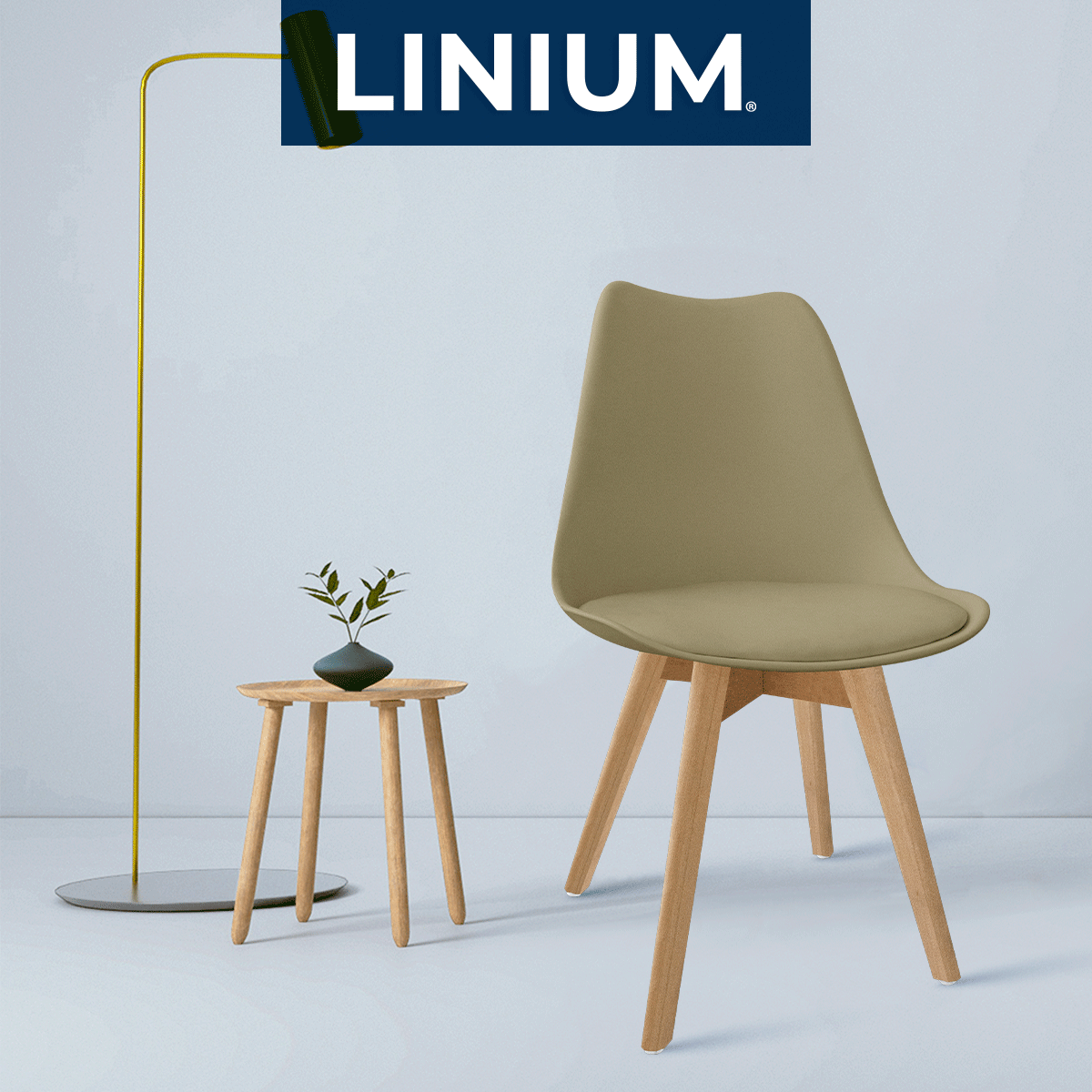Foto 7 pulgar | Silla Tulip Minimalista Moderna Comedor Acolchonada Color Moka