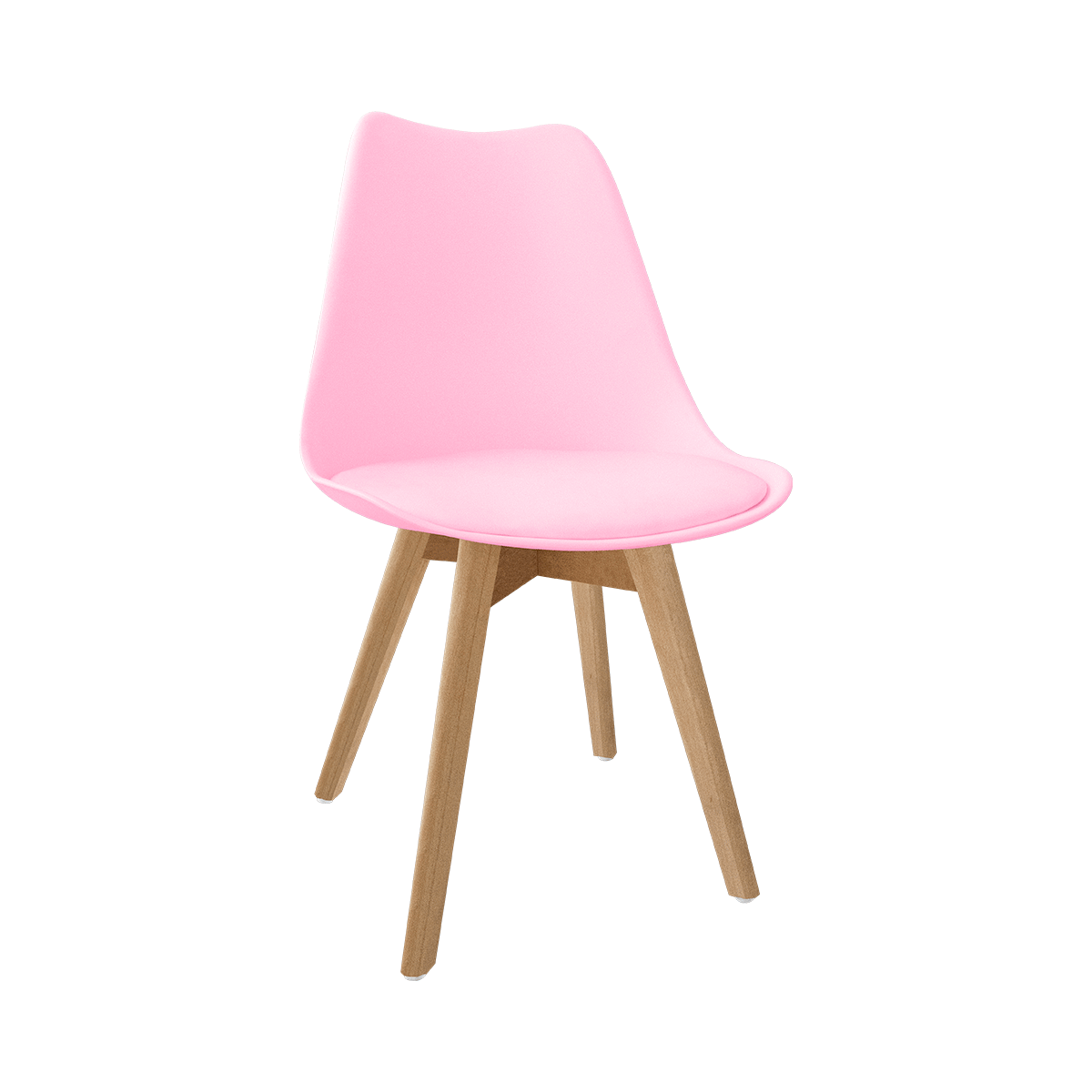 Silla Tulip Minimalista Moderna Comedor Acolchonada Color Rosa