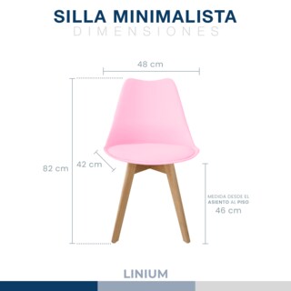Foto 2 | Silla Tulip Minimalista Moderna Comedor Acolchonada Color Rosa