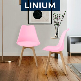 Foto 3 | Silla Tulip Minimalista Moderna Comedor Acolchonada Color Rosa