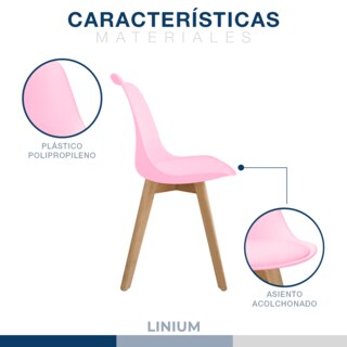 Foto 4 | Silla Tulip Minimalista Moderna Comedor Acolchonada Color Rosa