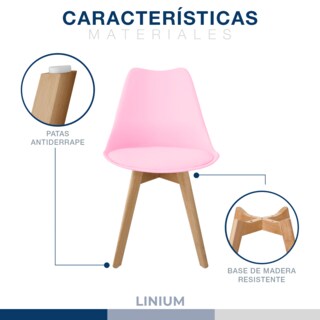 Foto 5 | Silla Tulip Minimalista Moderna Comedor Acolchonada Color Rosa