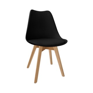 Foto 1 | Silla Tulip Minimalista Moderna Comedor Acolchonada Color Negro
