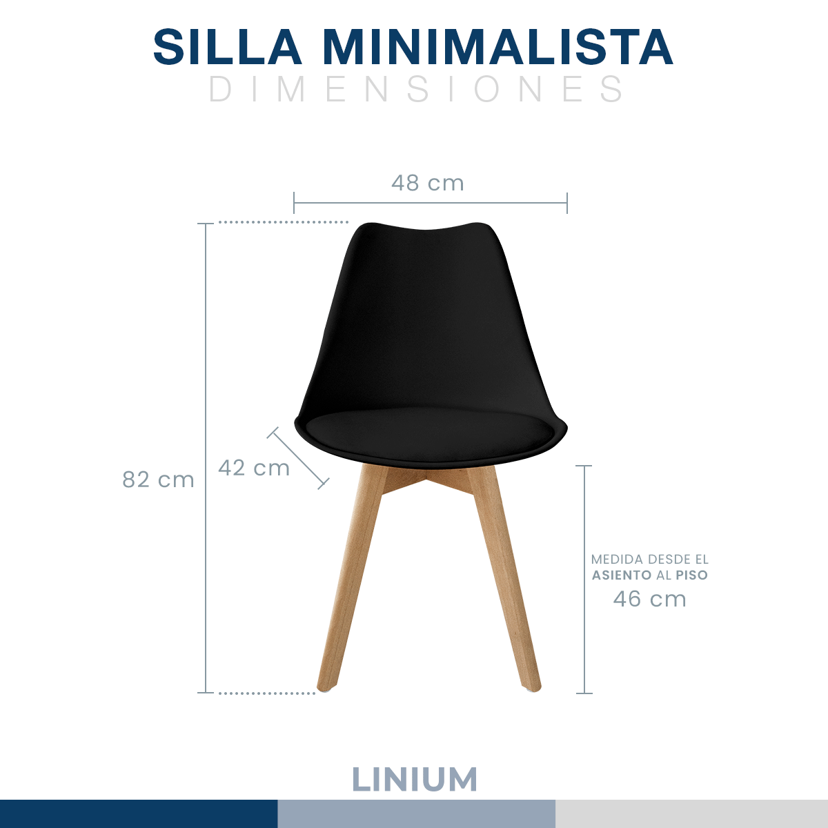 Foto 3 pulgar | Silla Tulip  Minimalista Moderna Comedor Acolchonada Color Negro