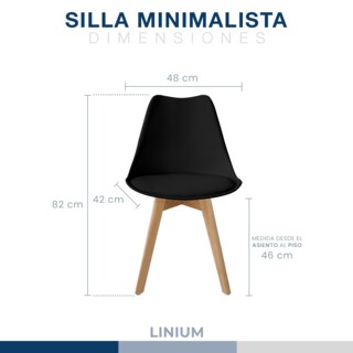 Foto 2 | Silla Tulip Minimalista Moderna Comedor Acolchonada Color Negro