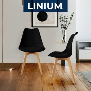 Foto 3 | Silla Tulip Minimalista Moderna Comedor Acolchonada Color Negro