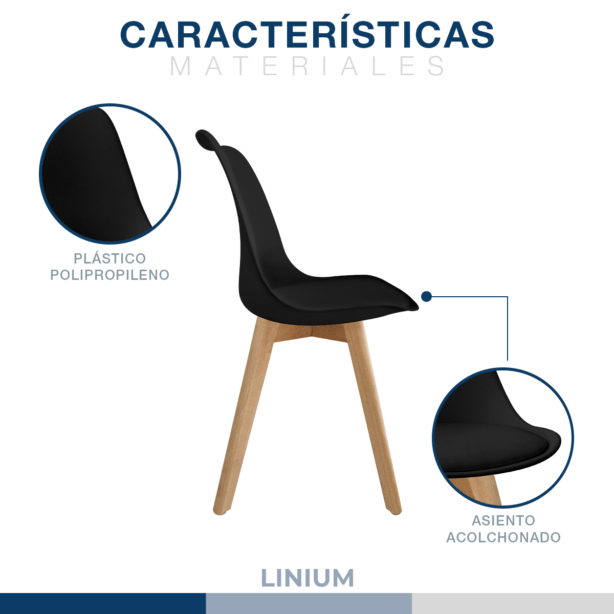 Foto 5 pulgar | Silla Tulip  Minimalista Moderna Comedor Acolchonada Color Negro