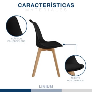Foto 4 | Silla Tulip Minimalista Moderna Comedor Acolchonada Color Negro