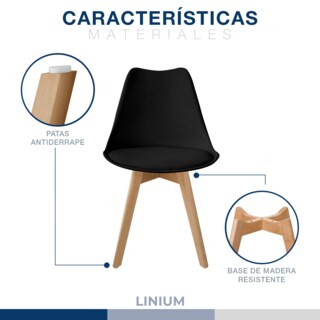 Foto 5 | Silla Tulip Minimalista Moderna Comedor Acolchonada Color Negro