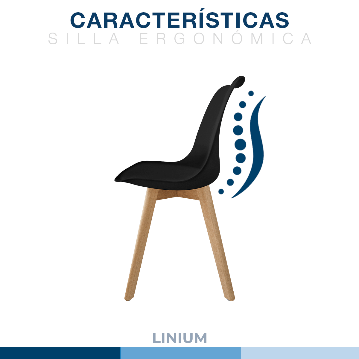 Foto 8 pulgar | Silla Tulip  Minimalista Moderna Comedor Acolchonada Color Negro