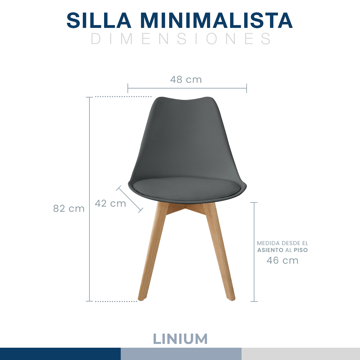 Foto 3 pulgar | Silla Tulip Minimalista Moderna Comedor Acolchonada Color Gris Oscuro