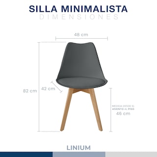 Foto 2 | Silla Tulip Minimalista Moderna Comedor Acolchonada Color Gris Oscuro