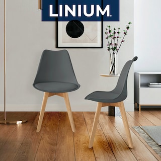 Foto 3 | Silla Tulip Minimalista Moderna Comedor Acolchonada Color Gris Oscuro