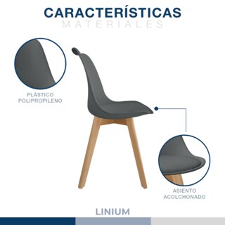 Foto 4 | Silla Tulip Minimalista Moderna Comedor Acolchonada Color Gris Oscuro