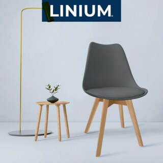 Foto 6 | Silla Tulip Minimalista Moderna Comedor Acolchonada Color Gris Oscuro