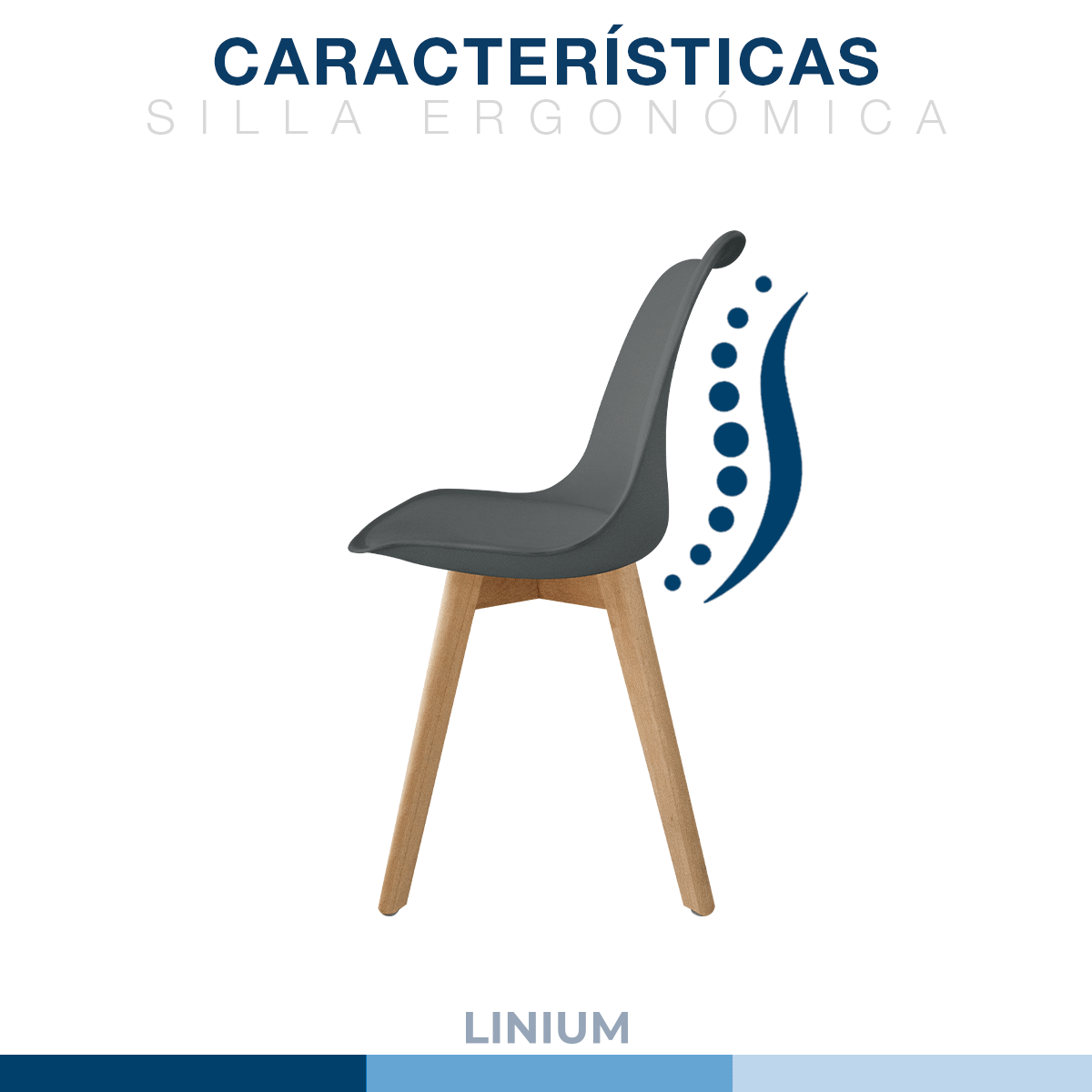 Foto 8 pulgar | Silla Tulip Minimalista Moderna Comedor Acolchonada Color Gris Oscuro