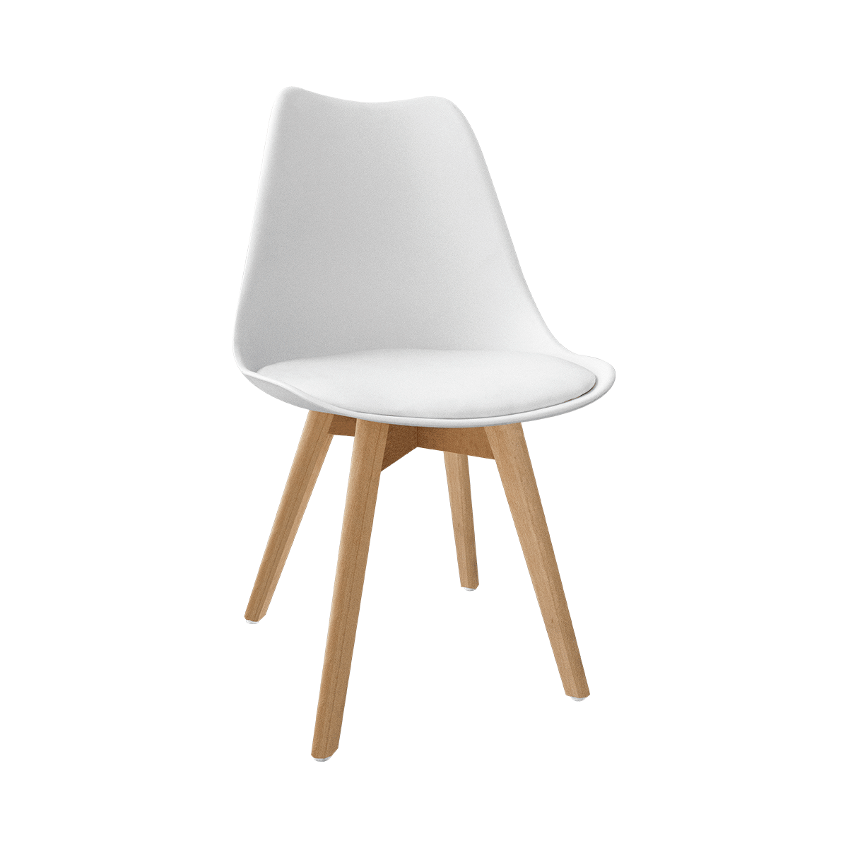 Silla Tulip Minimalista Moderna Comedor Acolchonada Color Blanca
