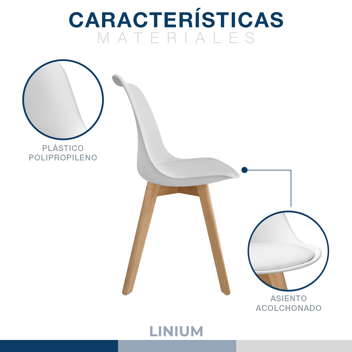 Foto 5 pulgar | Silla Tulip Minimalista Moderna Comedor Acolchonada Color Blanca