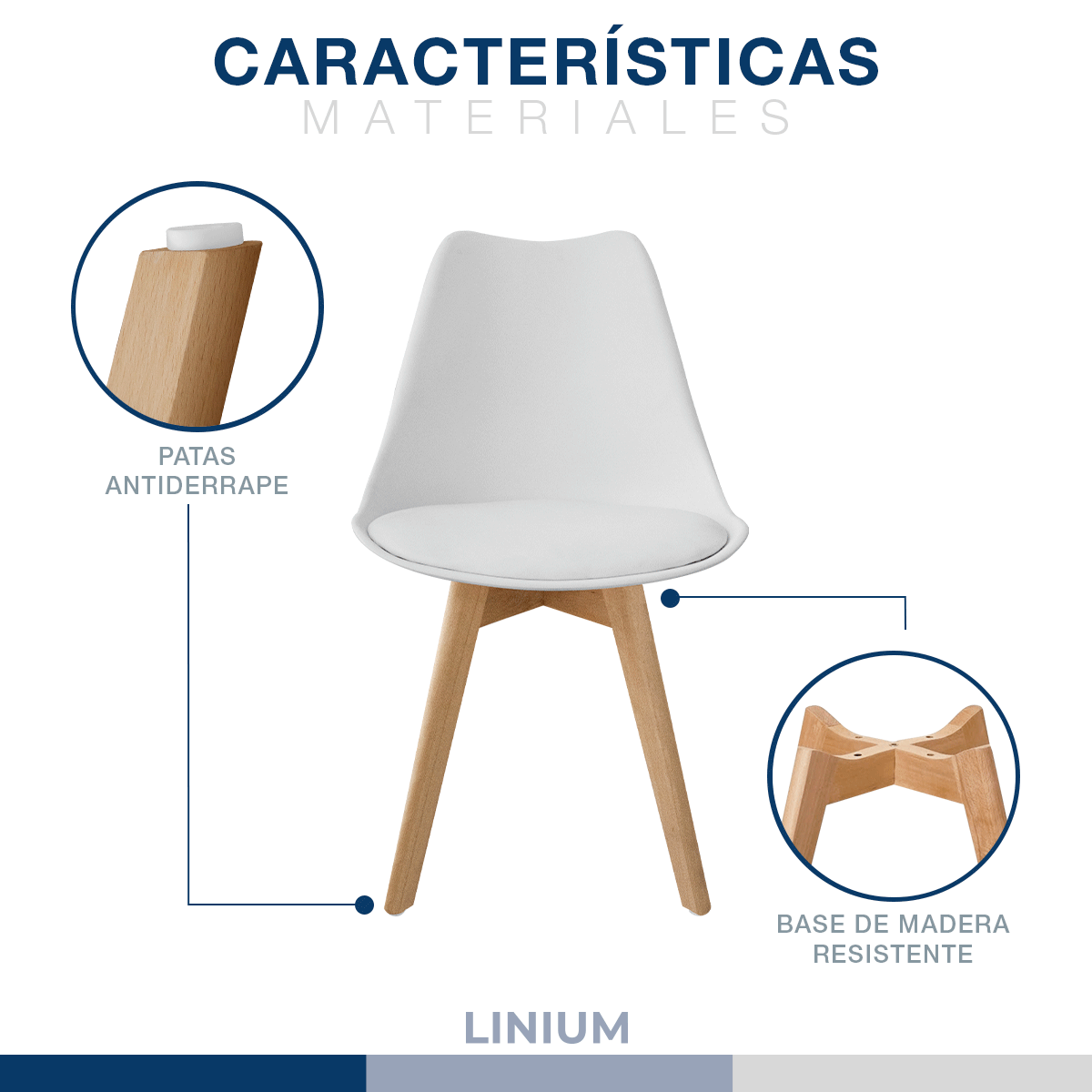 Foto 6 pulgar | Silla Tulip Minimalista Moderna Comedor Acolchonada Color Blanca