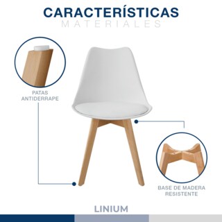 Foto 5 | Silla Tulip Minimalista Moderna Comedor Acolchonada Color Blanca
