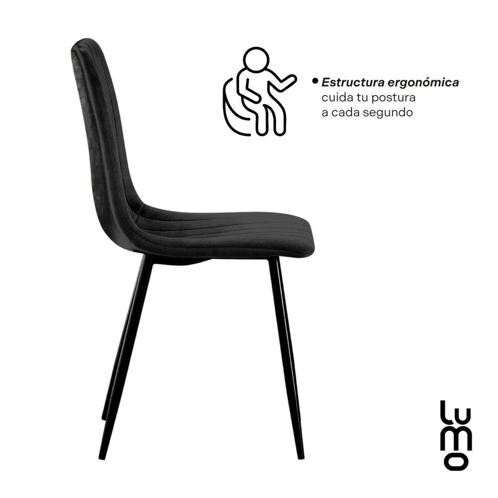 Foto 3 pulgar | Set 2 Sillas Comedor Velvet Tapizada Terciopelo Sala Eames
