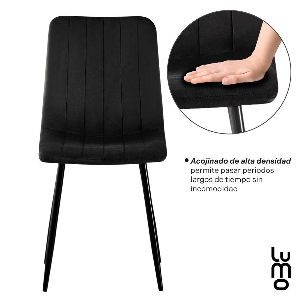 Foto 7 pulgar | Set 2 Sillas Comedor Velvet Tapizada Terciopelo Sala Eames